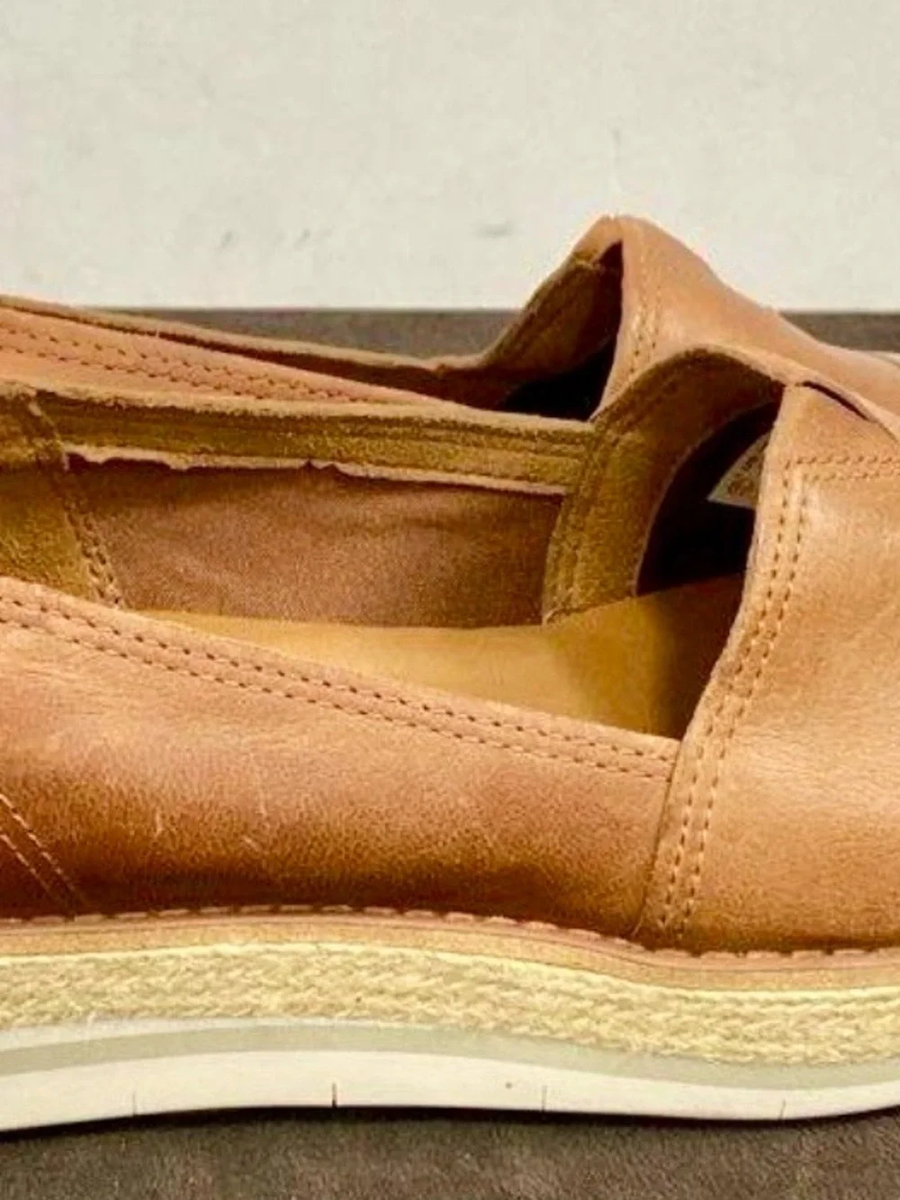 Timberland Women’s Tan Leather Espadrille Slip-On